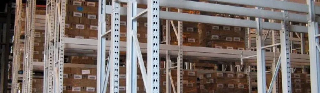 Medium duty racking storing boxed goods